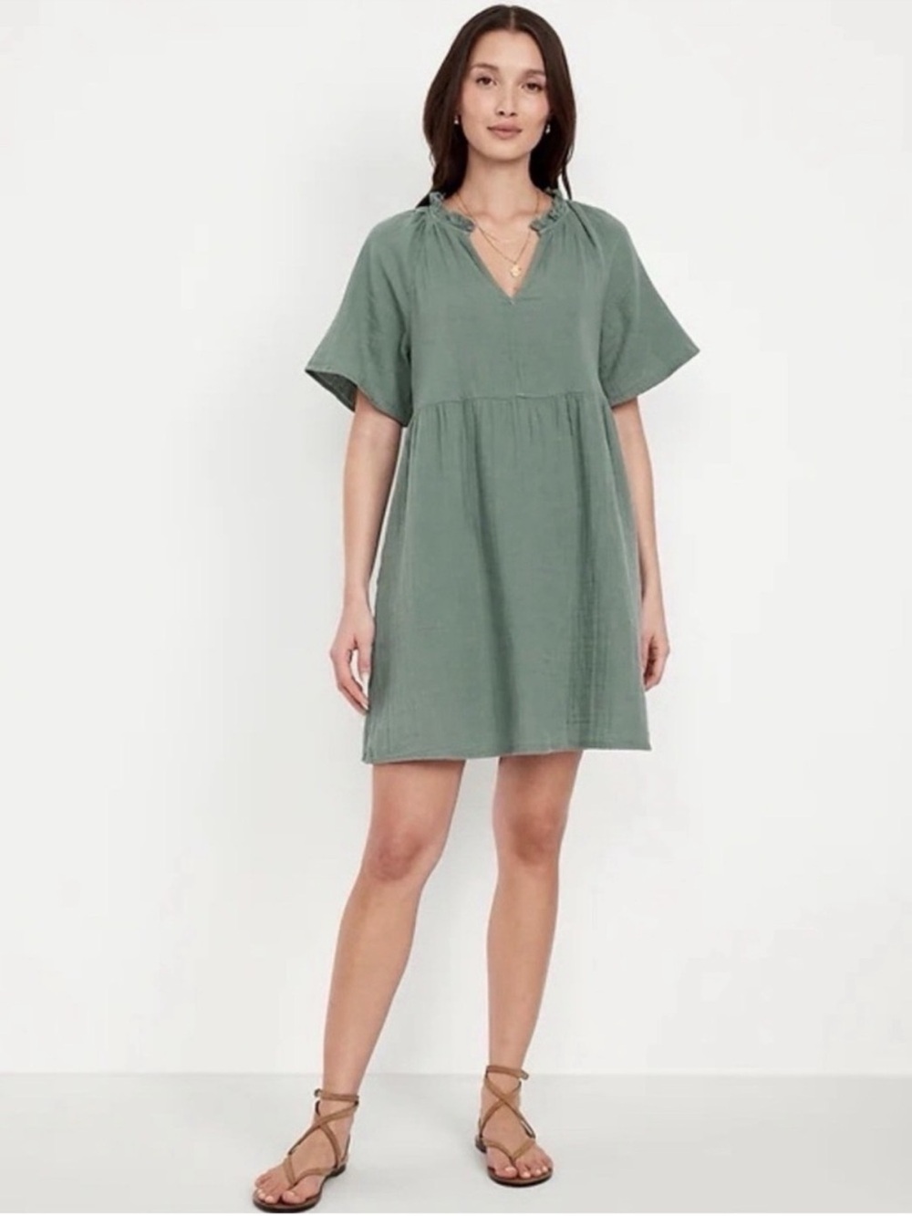 Old Navy Sage Green Gauze Dress S NWT